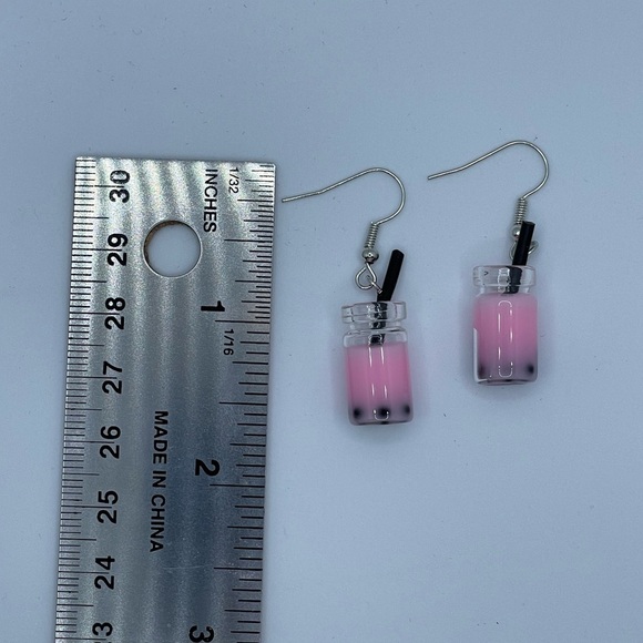 3 for $20 Pink Boba Tea Acrylic Dangle Earrings “You Pick 3” - Picture 7 of 7
